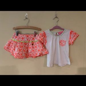Mim-pi matching shirt and skirt set